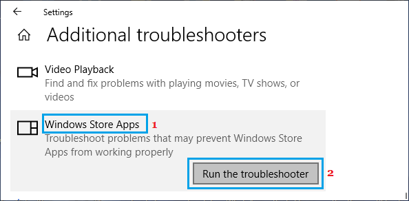 Windowsストアアプリのトラブルシューターを実行する