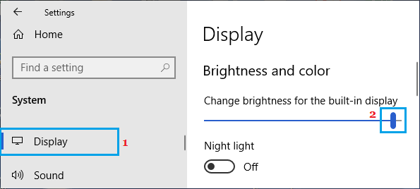 設定による画面の明るさの変更