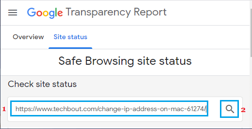 Googleの透明性レポートによるURLの確認