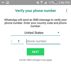WhatsApp 電話番号の確認