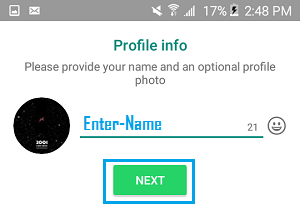 Android Phone で WhatsApp プロファイル名を提供