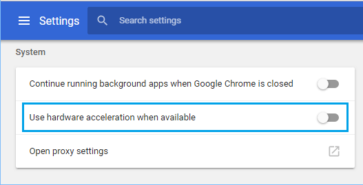 Chromeブラウザーでハードウェアアクセラレーションを無効にする