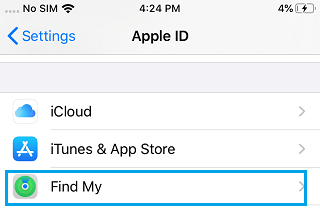 Apple ID画面でのマイタブ検索