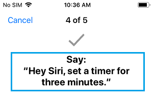 Hey Siriと言って、3分間タイマーをセットする