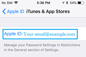 iTunes & App Storeの設定画面の「Apple ID」タブ