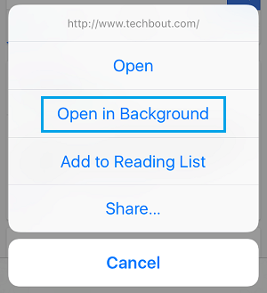iPhoneのSafariで「バックグラウンドで開く」オプションを設定する