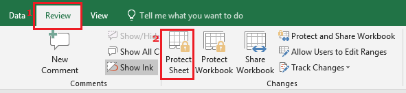 Excelのワークシートの保護オプション