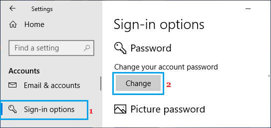 Windowsのパスワード変更オプション