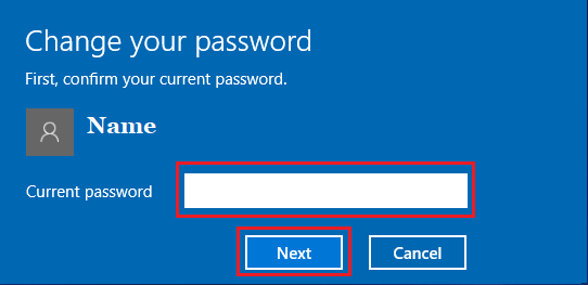 現在のユーザーアカウントのパスワードを入力してください