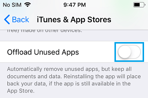 iPhoneの未使用のアプリをオフロードする機能を無効にする。