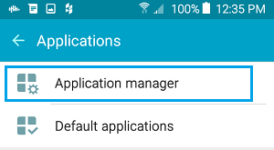 Android Phoneのアプリケーションマネージャーオプション