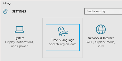 Windows 10の時刻と言語の設定オプション