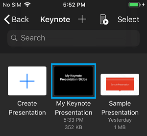 iPhoneでKeynoteのプレゼンテーションファイルを開く 