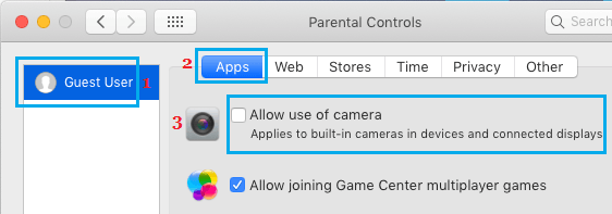 ペアレンタルコントロールを使ってMacのカメラを無効にする