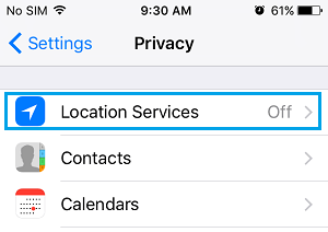 iPhoneの位置情報サービスオプション