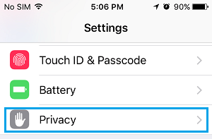 iPhoneのプライバシー設定オプション