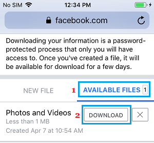 Facebookのファイルダウンロード機能