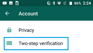 WhatsApp の二段階認証オプション