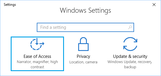 Windowsの設定画面の「アクセスしやすさ」タブ