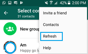Android Phone の WhatsApp で連絡先オプションを更新