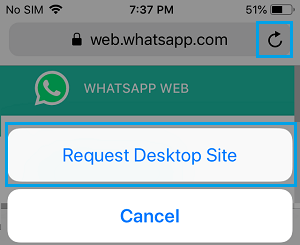 WhatsApp デスクトップサイトのリクエスト 