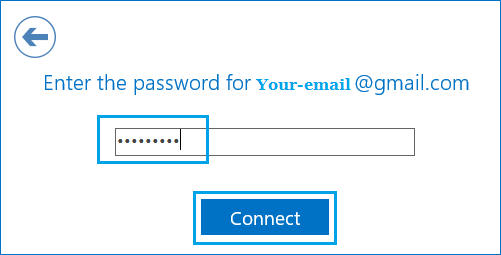 Microsoft OutlookでGmailアカウントのパスワードを入力する