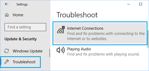 Windowsコンピュータのインターネット接続のトラブルシューティング