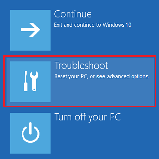 トラブルシューティングオプション Windows 10