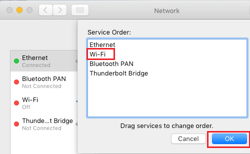 Macでネットワークサービスオーダーの設定