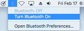 MacでBluetoothをONにする