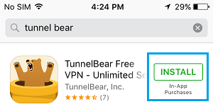 iPhoneにTunnelBear無料VPNアプリをインストールする