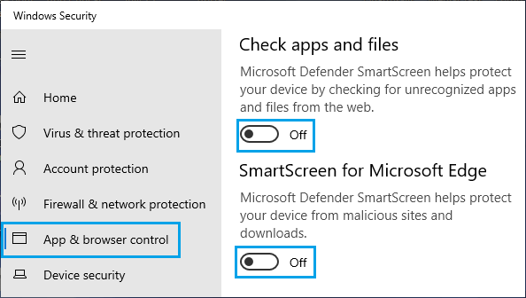 Windows PCでSmartScreen Filterをオフにする。