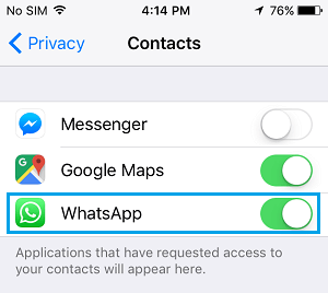 iPhone で WhatsApp の連絡先へのアクセスを有効にする