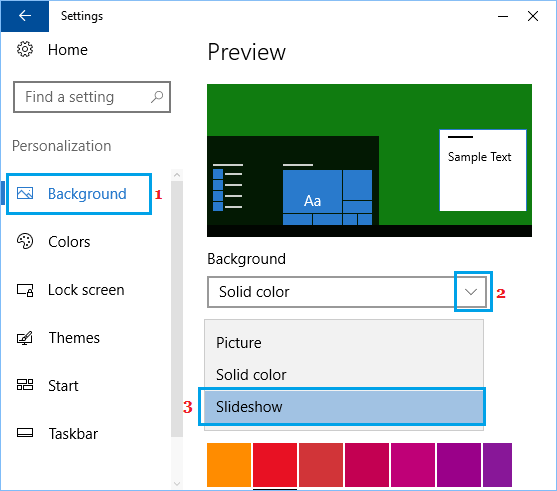 Windows 10のデスクトップの背景をスライドショーに設定する