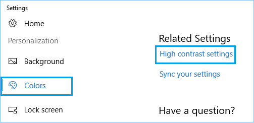 Windows 10の高コントラストの設定オプション