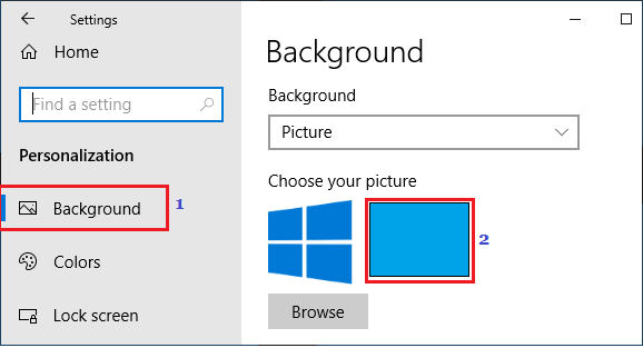Windowsのデスクトップの背景を設定する