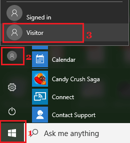 Windows 10でゲストユーザーアカウントに切り替える