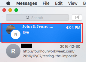 Macのメッセージ画面でのグループチャット 