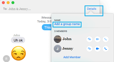 Macのメッセージアプリにグループ名オプションを追加する。