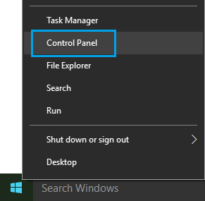 Windowsコンピュータの「コントロールパネル」タブ