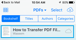 iBooksの本棚タブでPDFファイルをダウンロード 