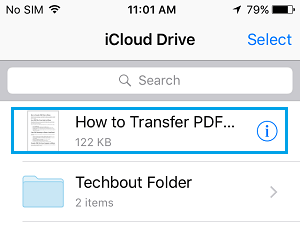iCloud DriveにPDFファイルをアップロードしました。