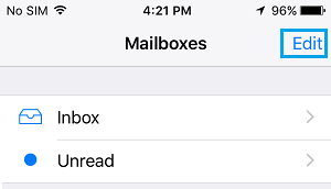 iPhoneのメールボックスタブを編集する