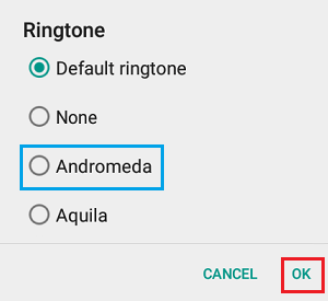 着信音を選択する WhatsApp の Android