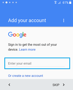 Android端末でのGoogleアカウントへのサインイン