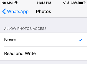 iPhone で WhatsApp が写真にアクセスできないようにする方法