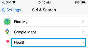 iPhoneのSiriと検索設定画面にアプリを表示する