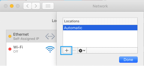 Macでネットワークの位置情報オプションを追加する