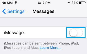 iPhoneのiMessageをオフにする