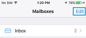 iPhoneでメールボックスを編集する